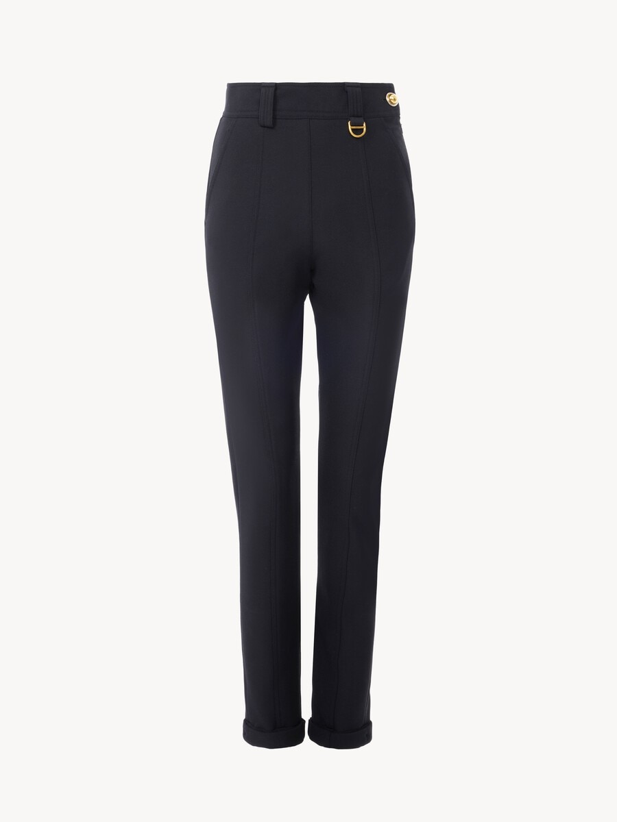 High-rise fitted pants in stretch tricotine - 2