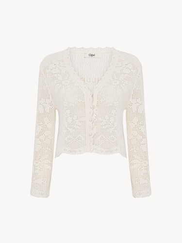 Cropped cardigan in a cotton knit - 2