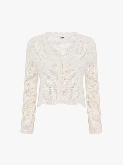 Cropped cardigan in a cotton knit