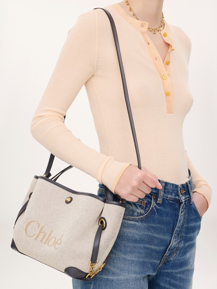 Small Chlo&eacute; Clover double carry bag in canvas - 2