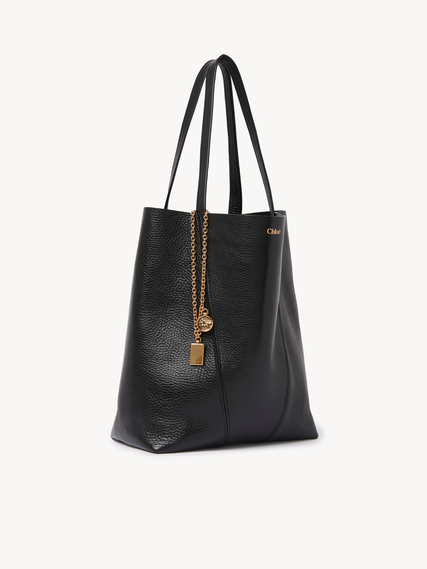Chlo&eacute; Spin tote bag in grained leather - 5.0
