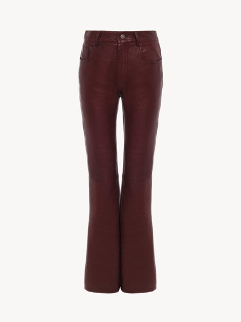 Flared pants in leather
