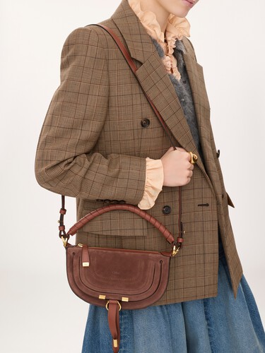 Mini Marcie shoulder bag in suede leather - 3