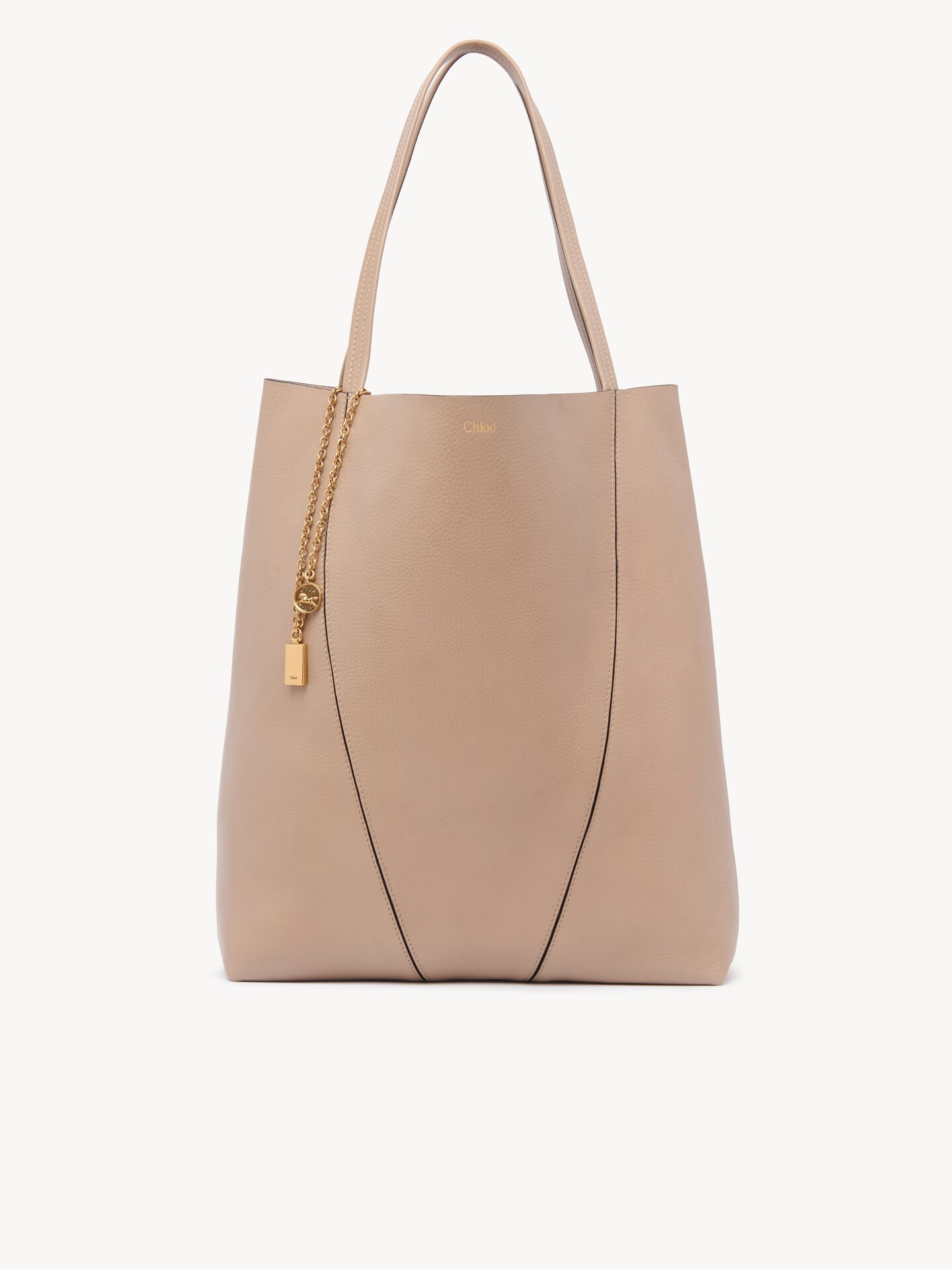 Large Chlo&eacute; Spin tote bag in grained leather - 1.0