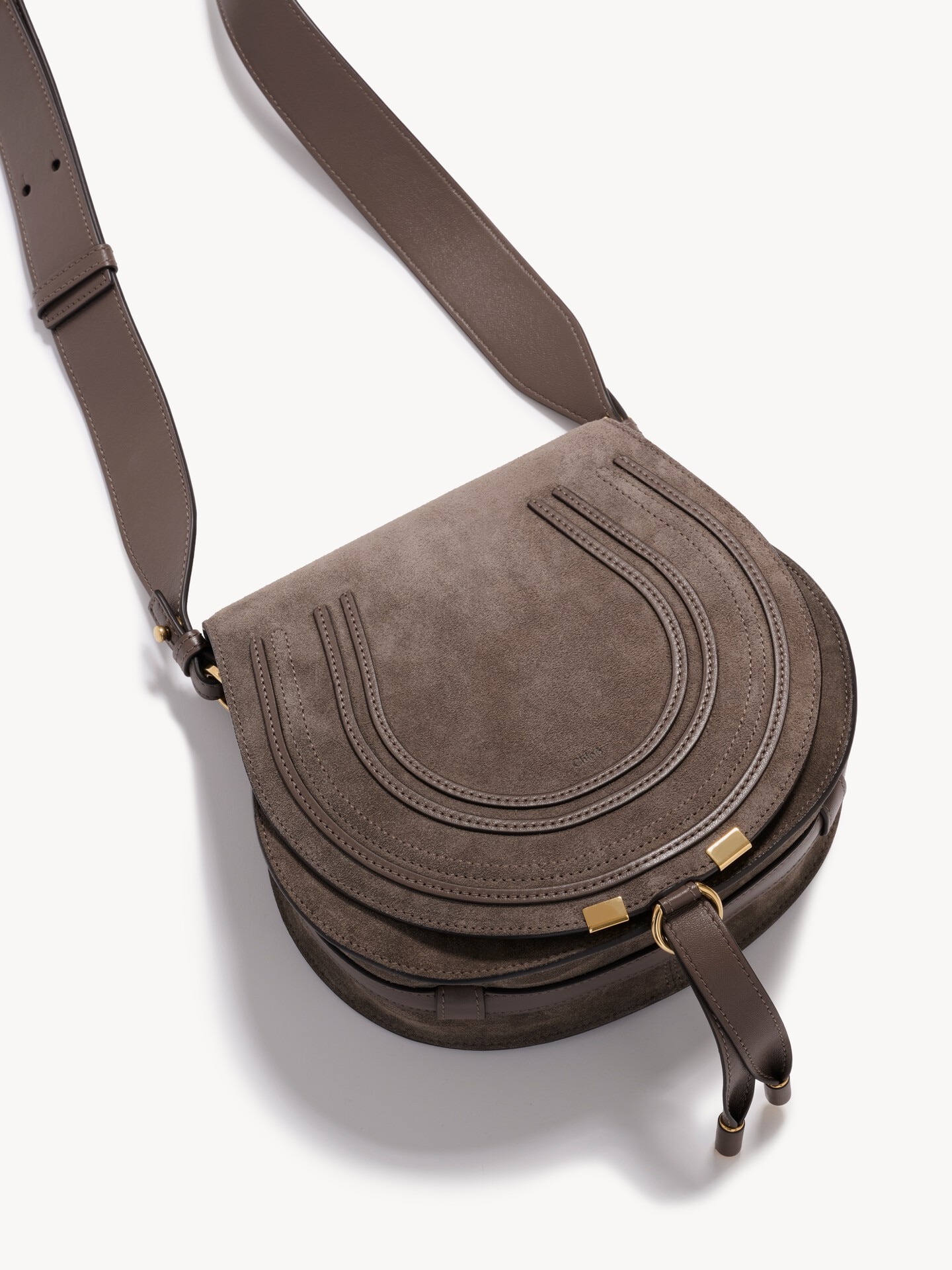 Marcie saddle bag in suede leather - 6.0