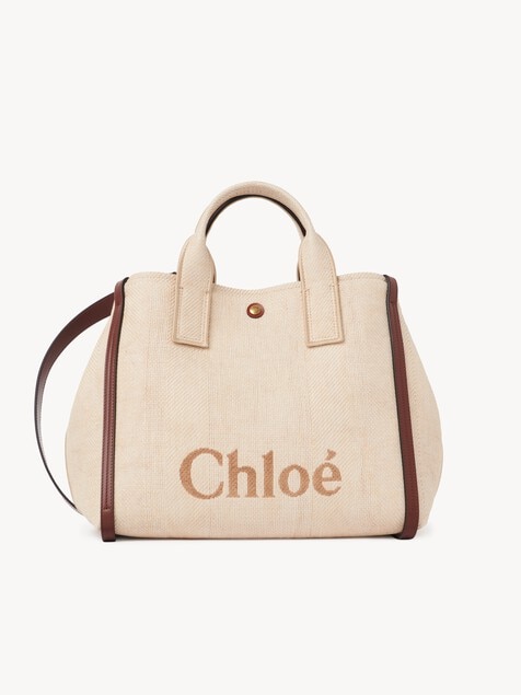 Chlo&eacute; Carry tote bag in raffia-effect fibers
