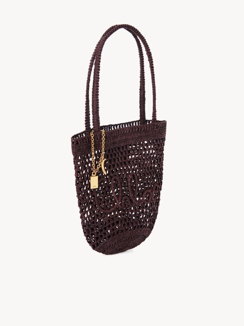 Small Summer Banana tote bag in raffia