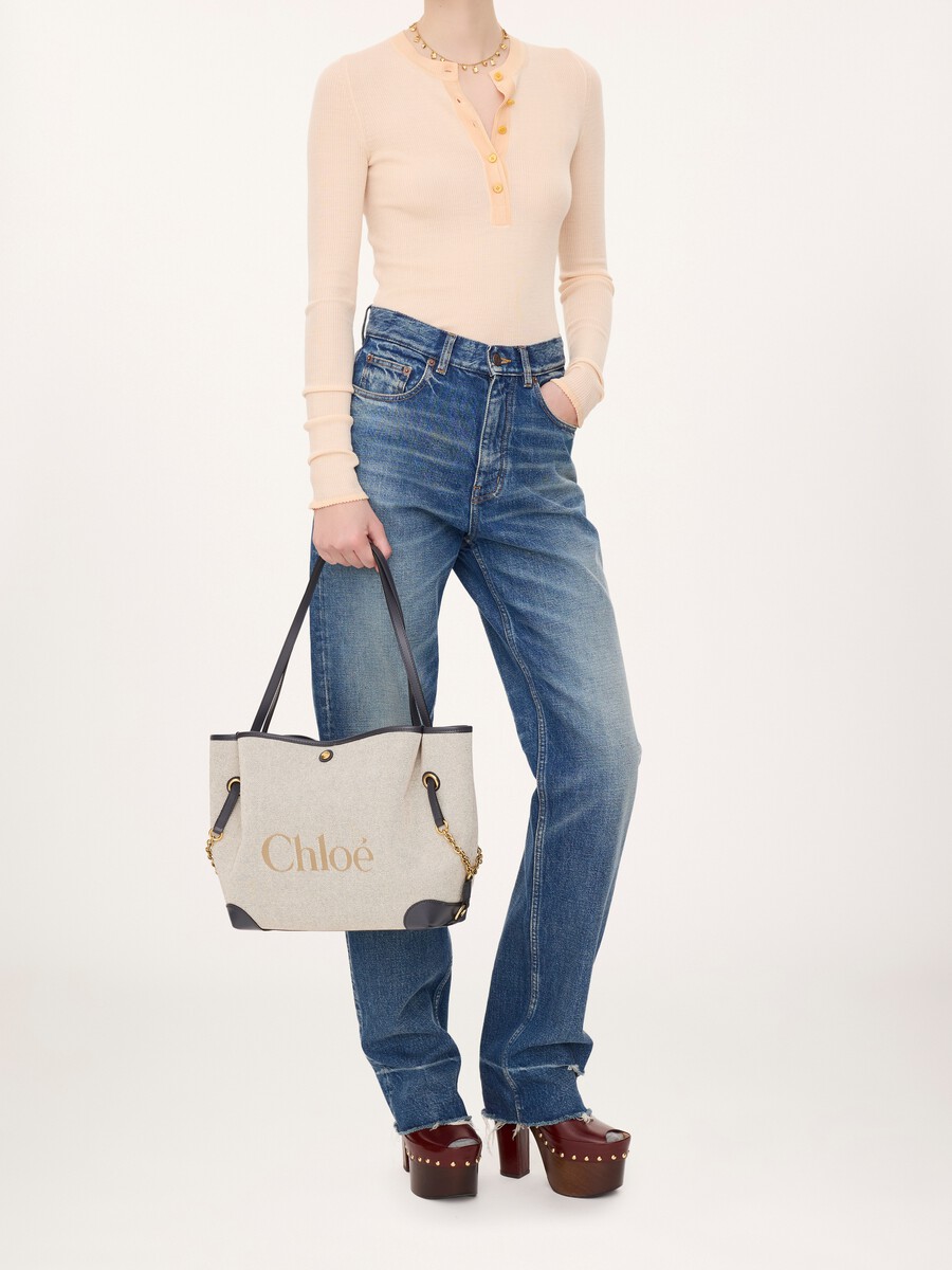 Bolso de doble asa Chlo&eacute; Clover de lona - 8