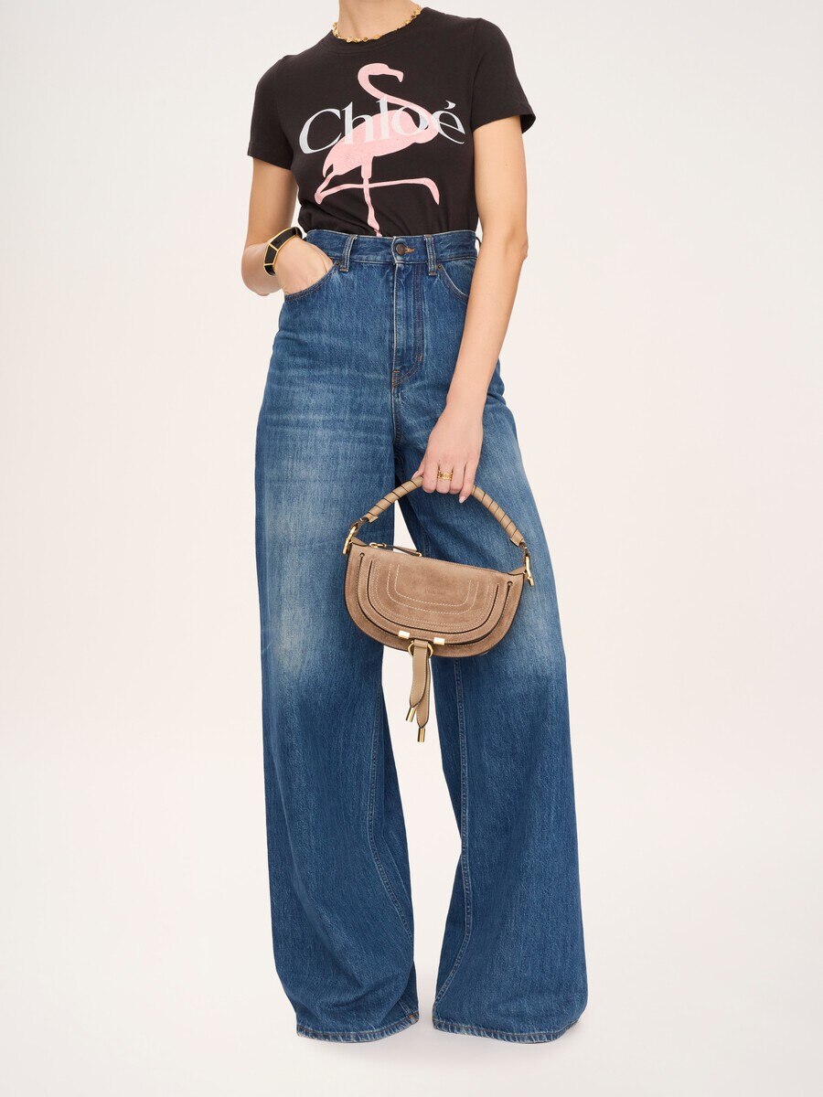 Mini Marcie shoulder bag in suede leather - 7