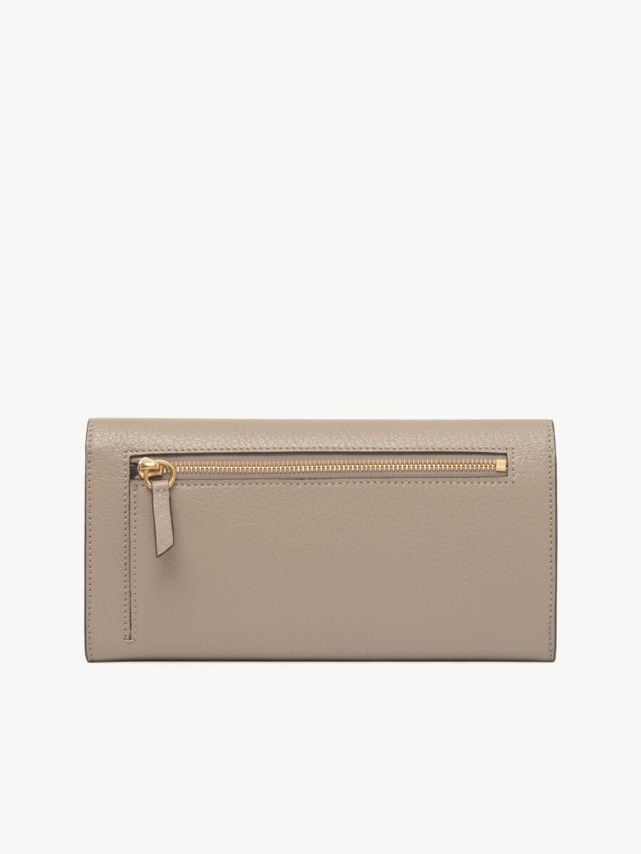 Envelope long wallet with flap in grained leather - 4
