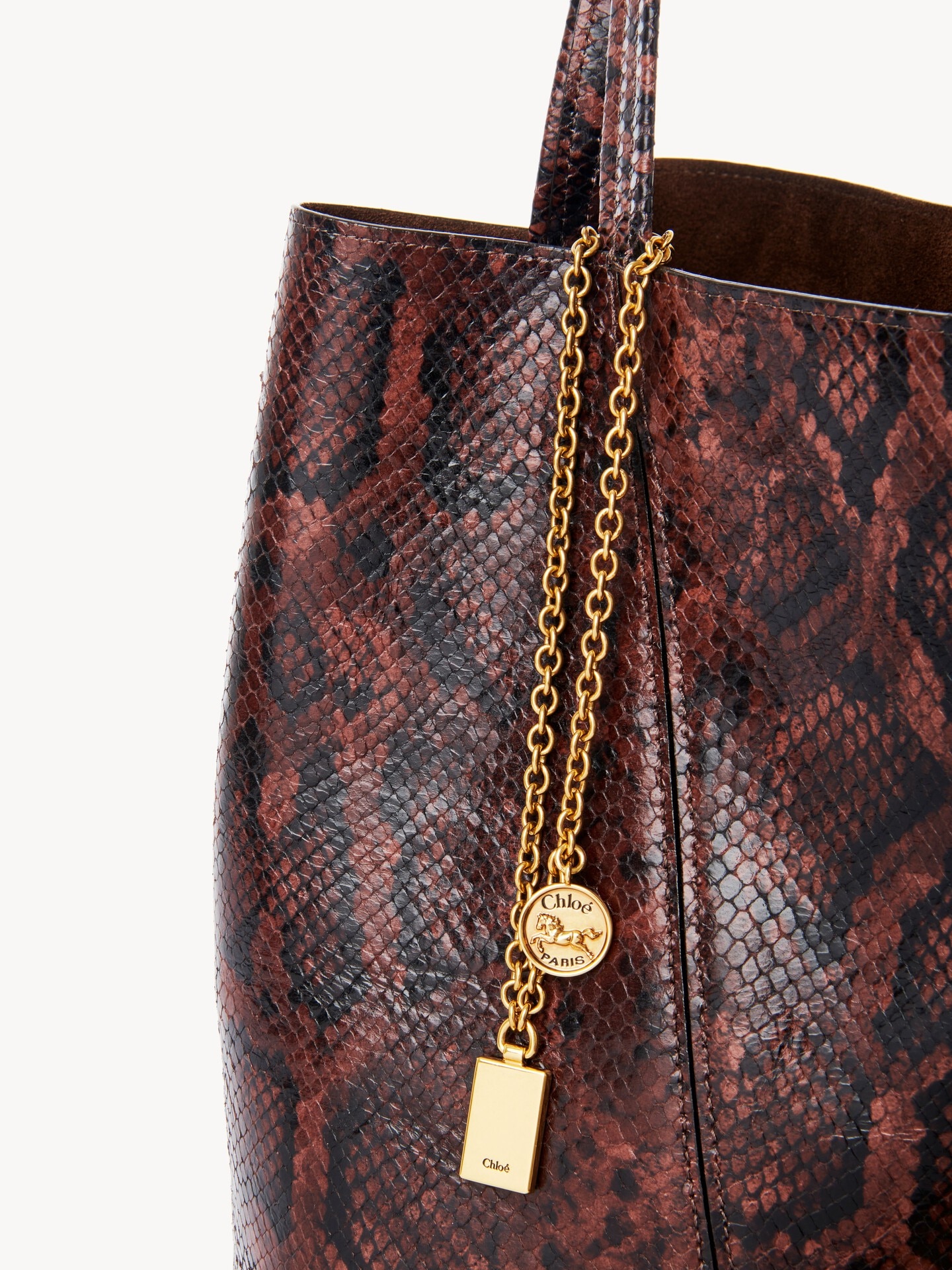 Sac cabas Chlo&eacute; Spin en cuir effet python - 6.0