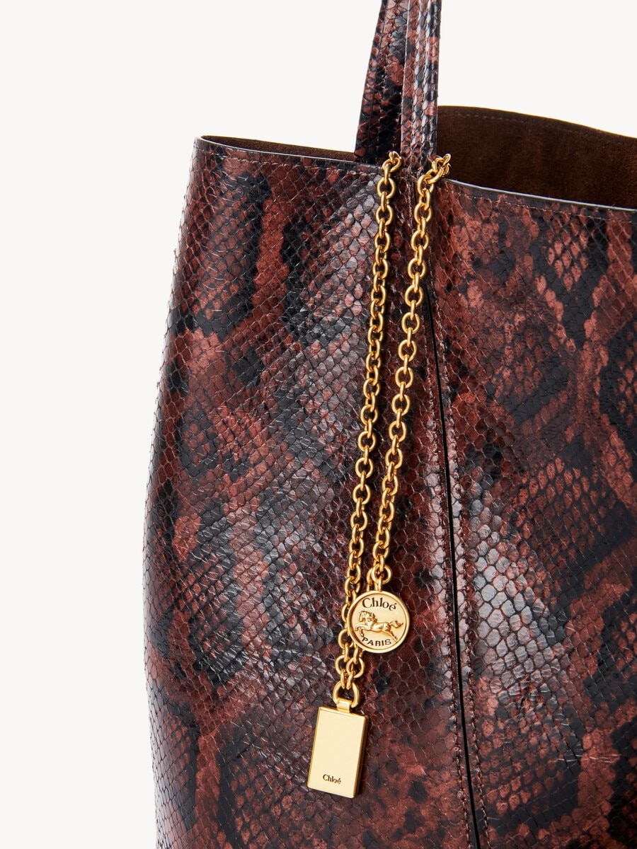 Sac cabas Chlo&eacute; Spin en cuir effet python - 6