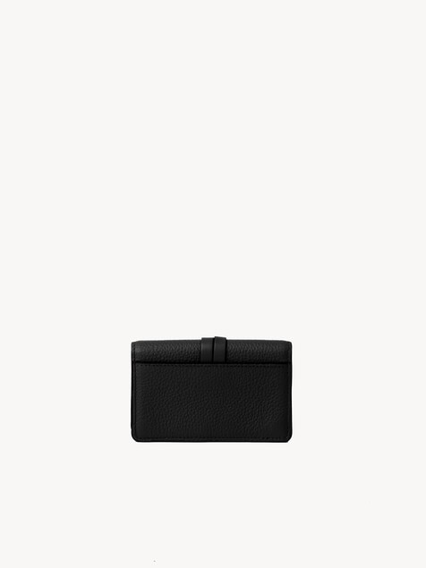 Alphabet card holder in grained leather