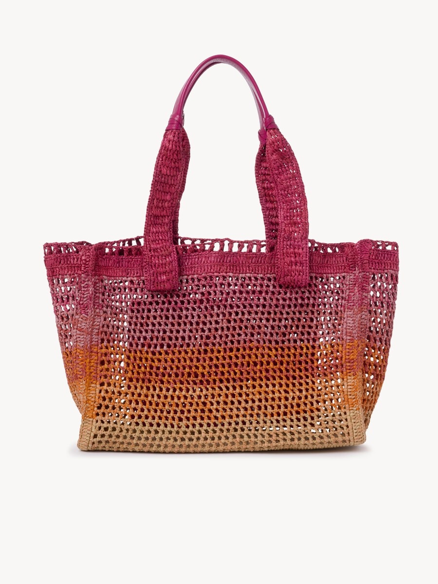 Summer Banana east-west tote bag in raffia - 4