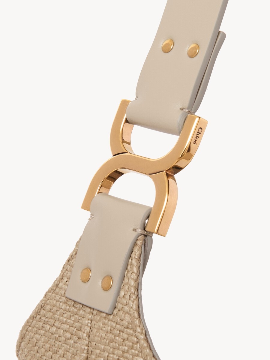 Small Marcie hobo bag in raffia-effect fibers - 6