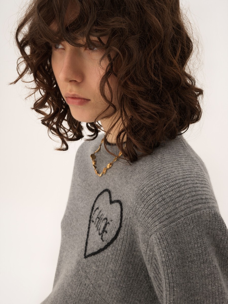 Jersey cropped ajustado con logotipo de punto de lana - 6