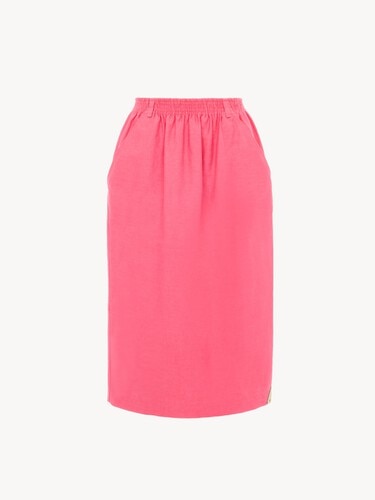 Midi pencil skirt in cotton-mix gabardine - 2