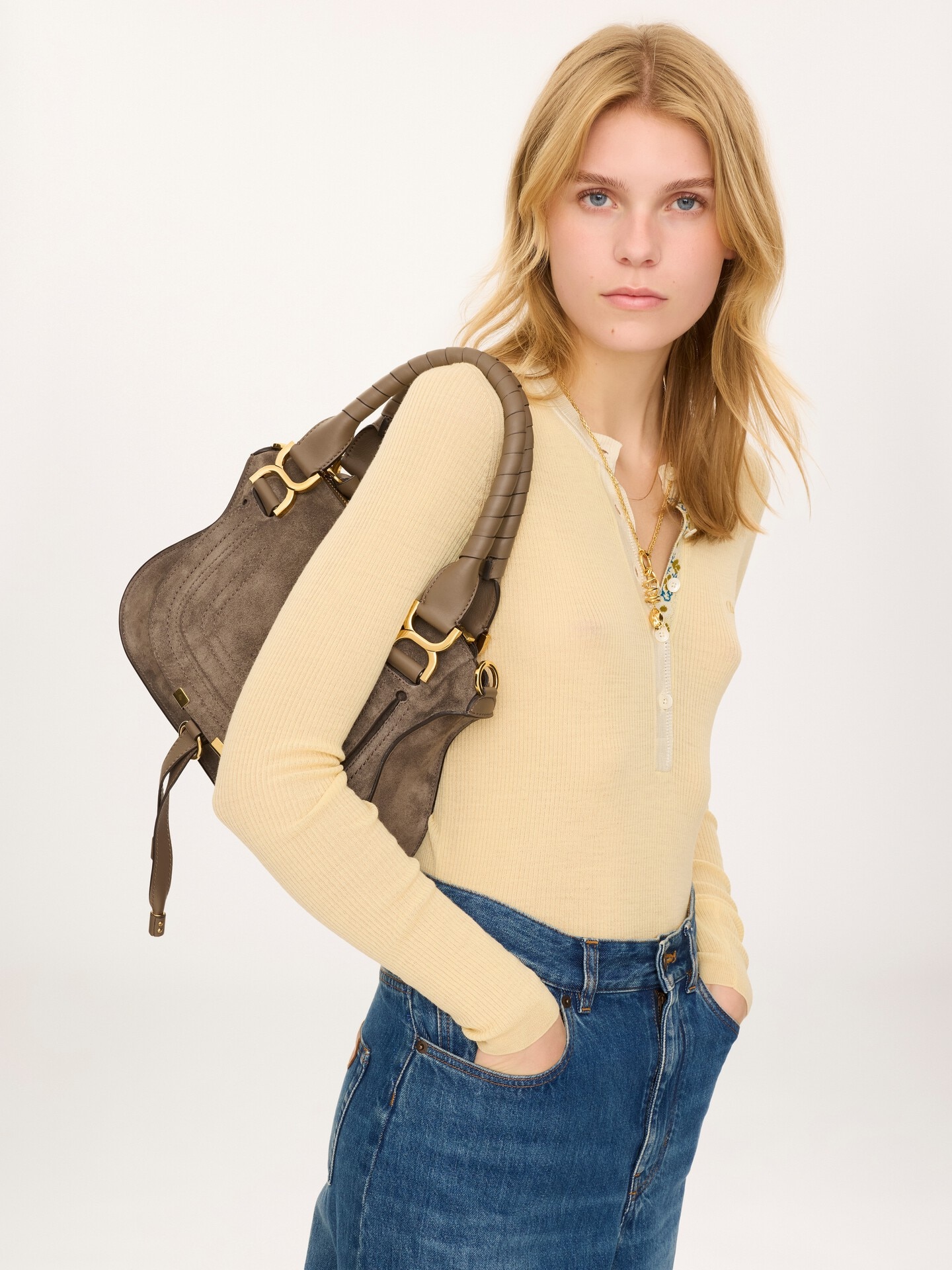 Small Marcie bag in suede leather - 3.0