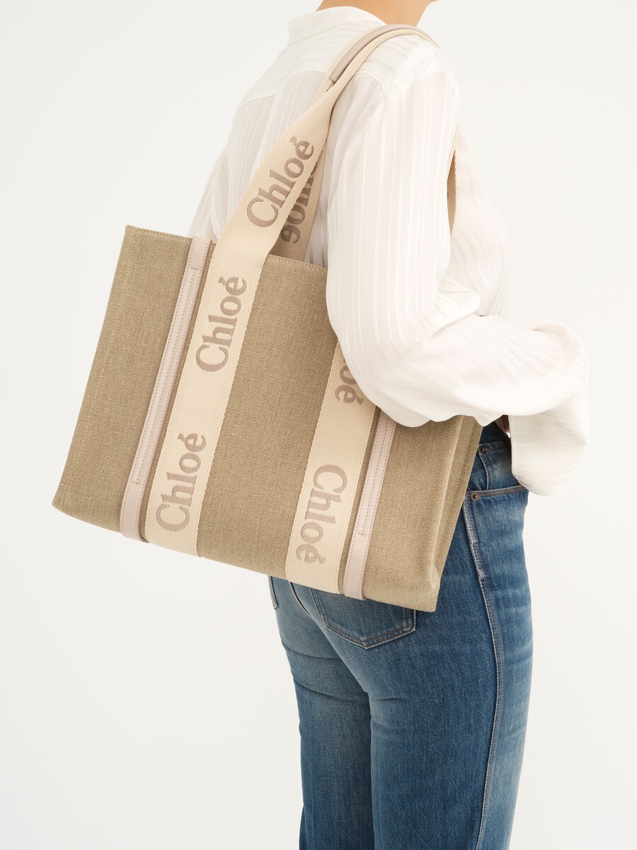 Bolso tote Woody de lino - 3