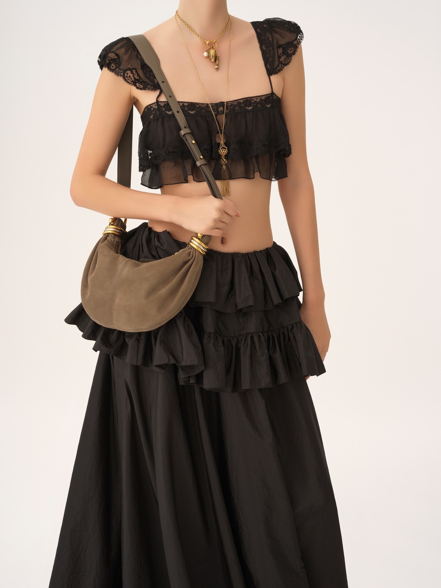 Mini Bracelet Hobo bag in suede leather - 2.0