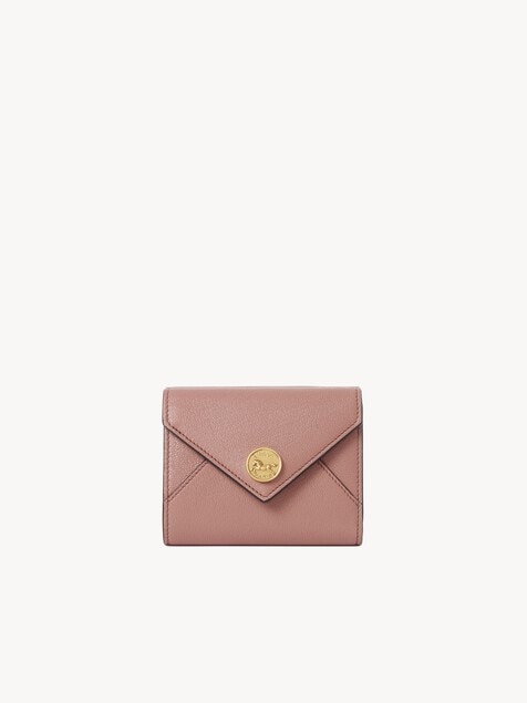Monedero tarjetero Envelope peque&ntilde;o de cuero granulado