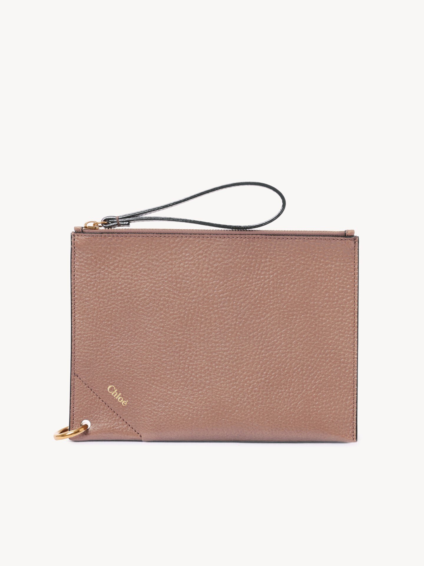 Chlo&eacute; Spin zipped pouch in grained leather - 1.0