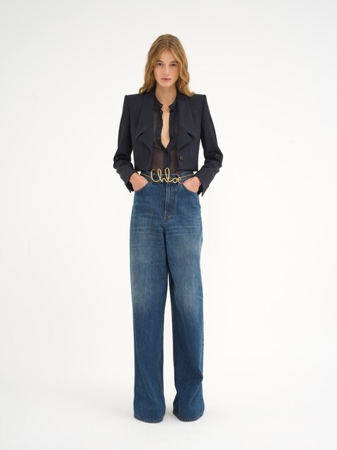 Wide-leg jeans in denim