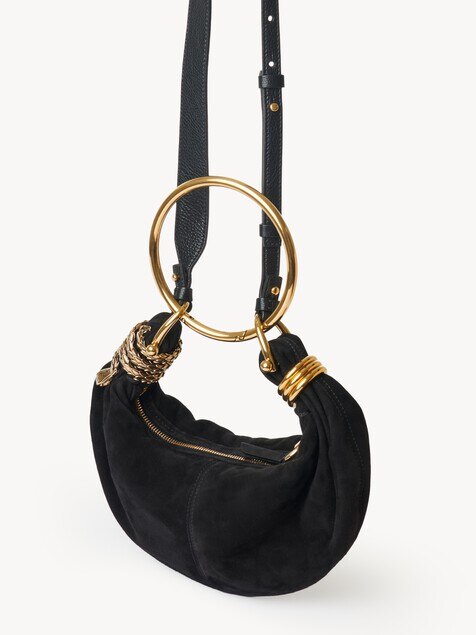 Small Snake Bracelet Hobo bag in suede leather