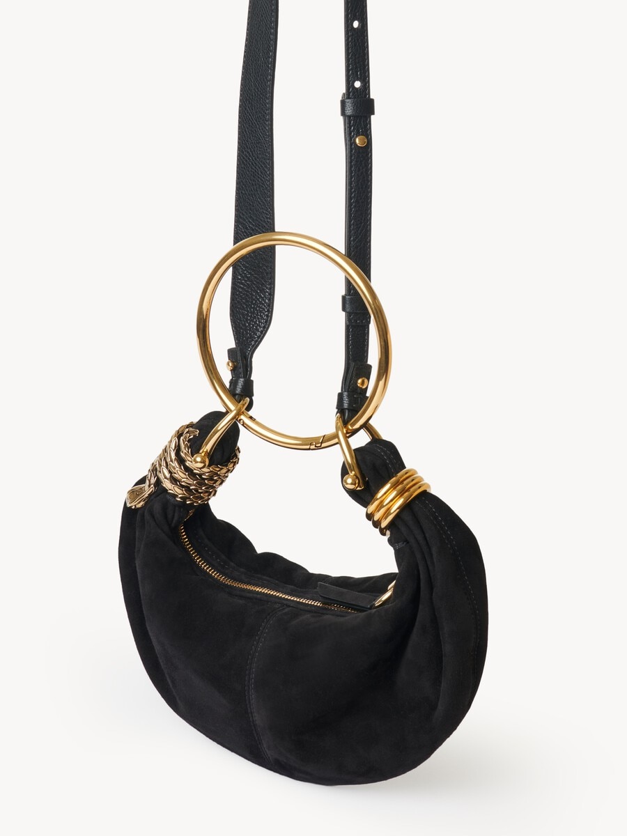 Small Snake Bracelet Hobo bag in suede leather - 4
