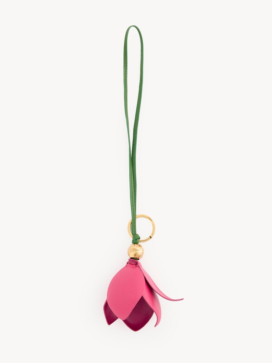 Chlo&eacute; Symbols Tulip key ring bag charm in grained leather - 3