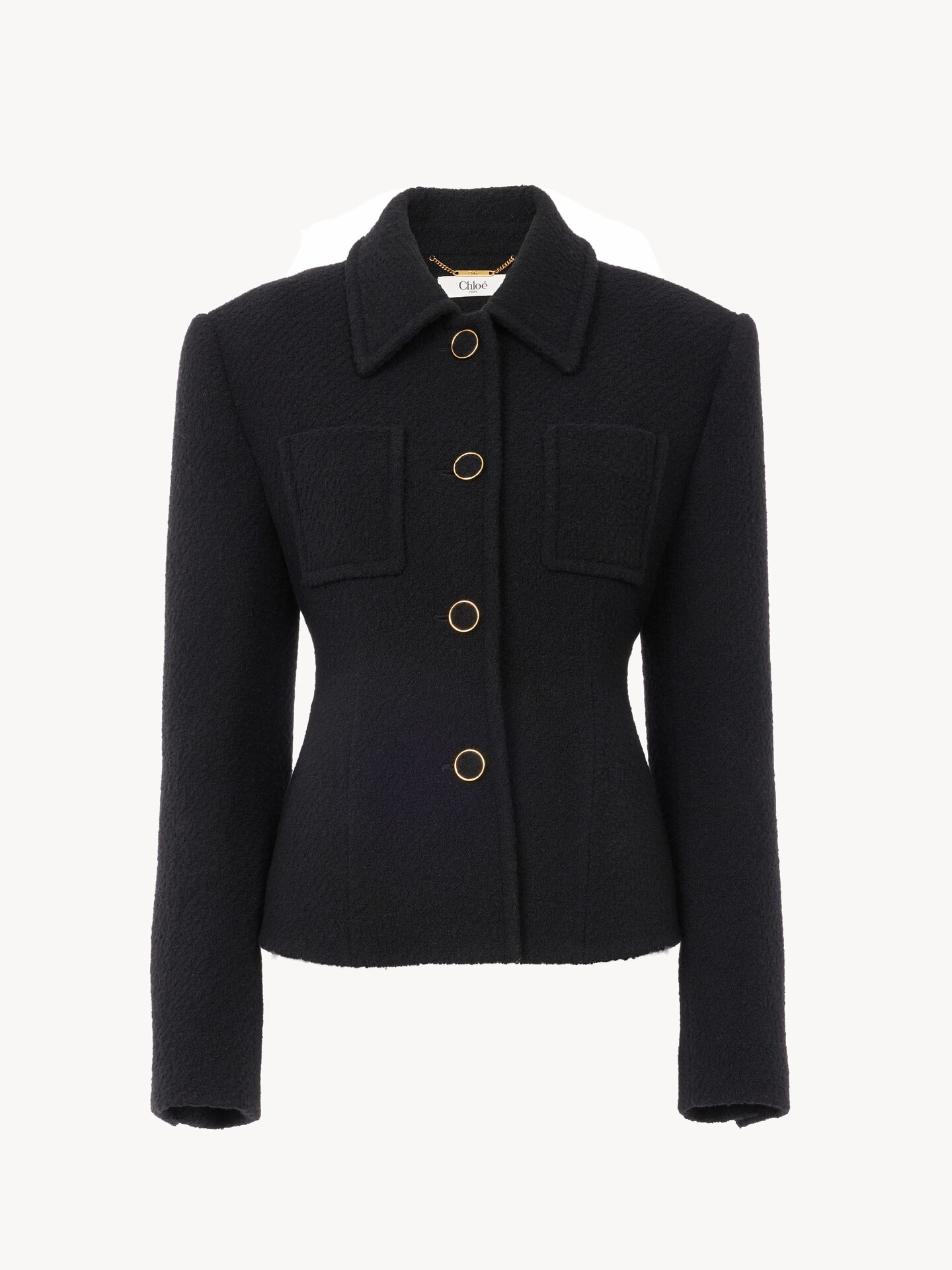 Fitted tailored jacket in wool bouclette - 2.0