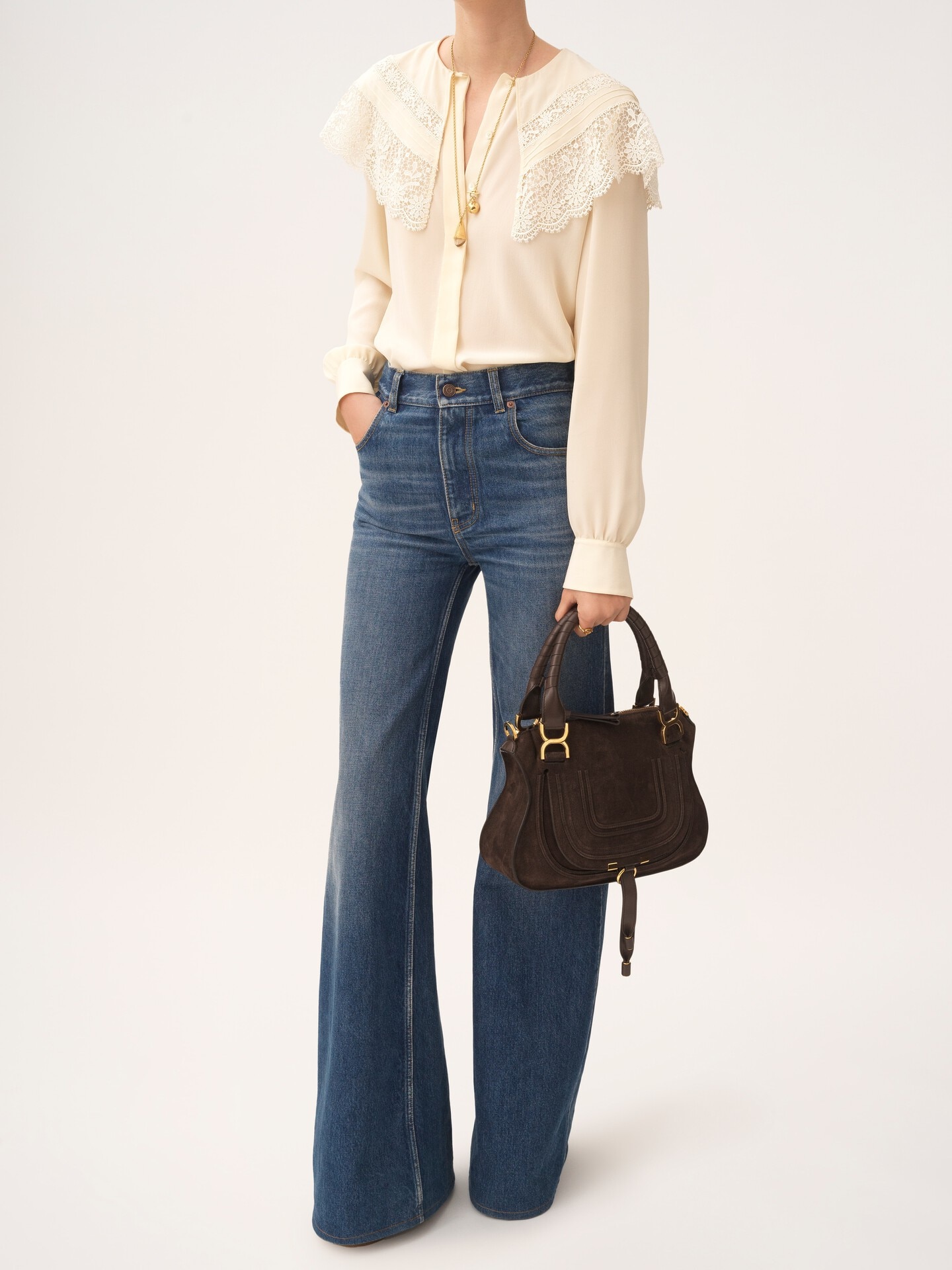 Small Marcie bag in suede leather - 8.0