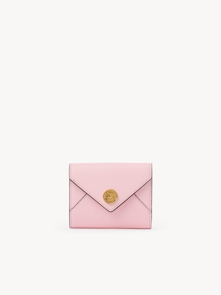 Petit portefeuille &agrave; trois volets Envelope en cuir grain&eacute; - 1