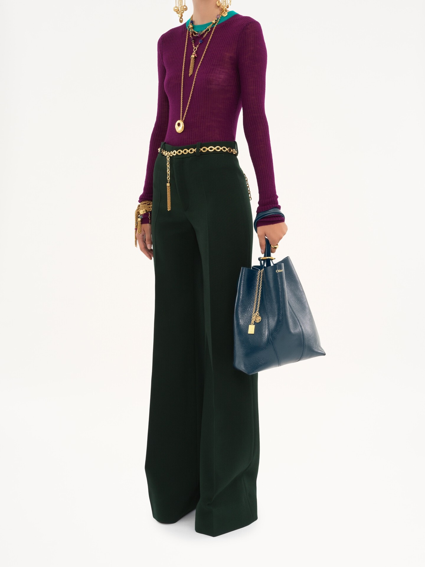 Chlo&eacute; Spin tote bag in grained leather - 7.0