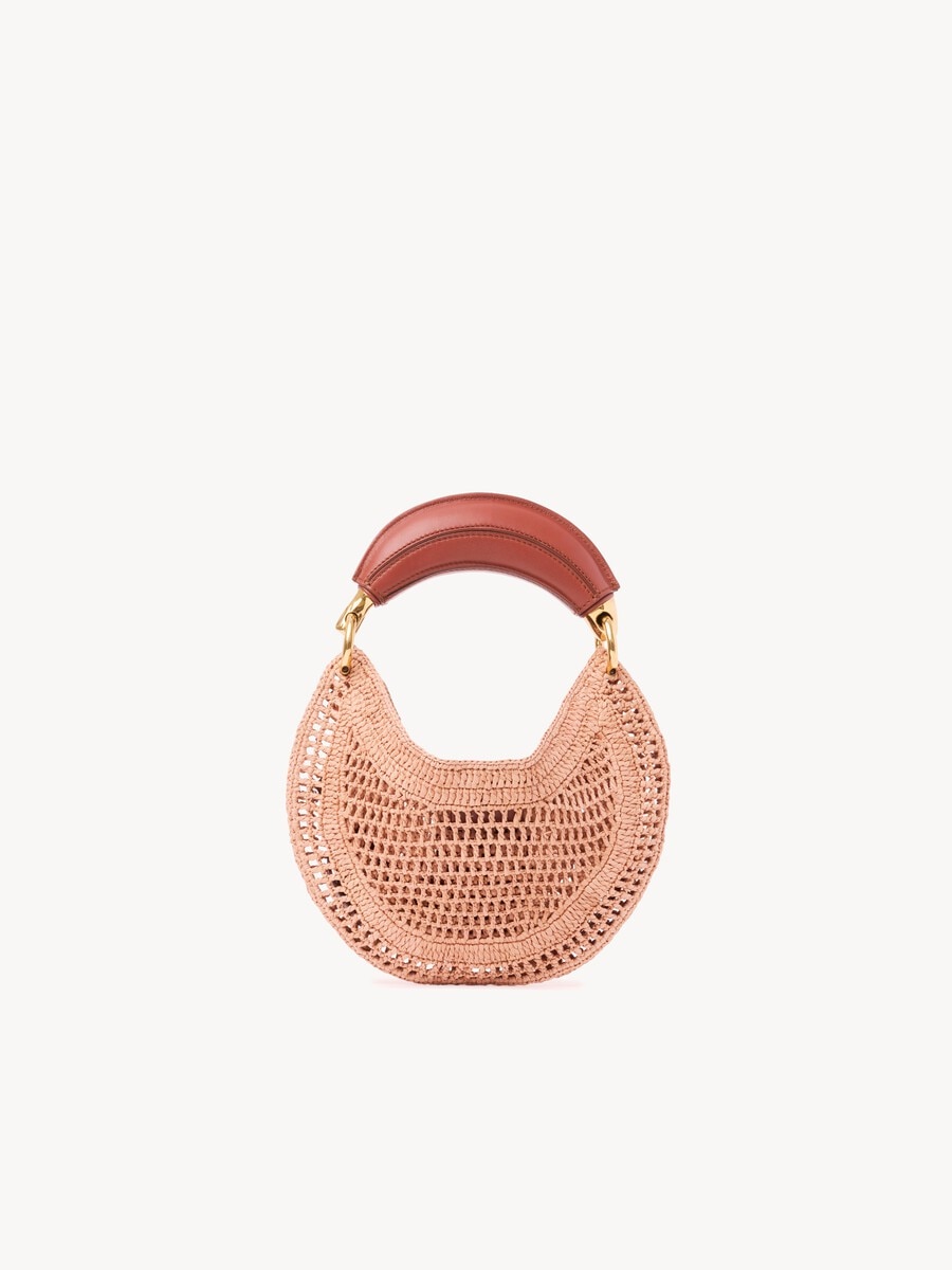 Mini Summer Banana hobo bag with strap in raffia - 4