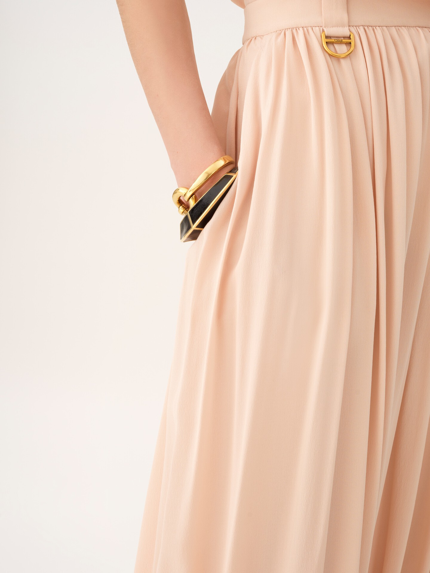 Fluid cropped pants in silk - 6.0