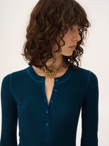 Henley shirt in a merino wool knit - 6
