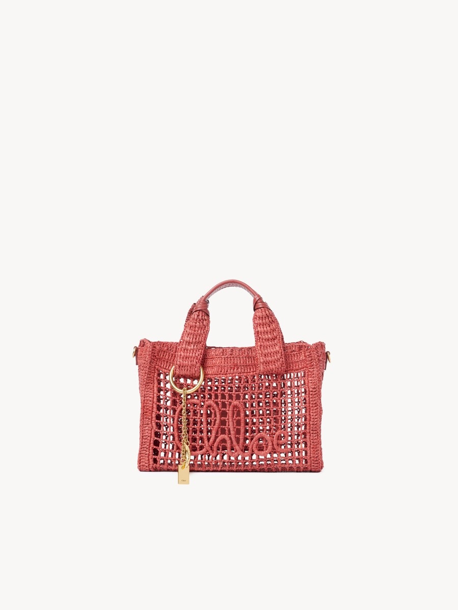 Bolso tote Summer Banana East-West peque&ntilde;o con correa de rafia - 2
