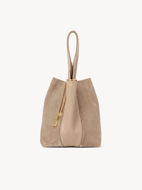 Chlo&eacute; Spin tote bag in grained & suede leather