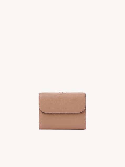 Small Alphabet tri-fold in grained leather