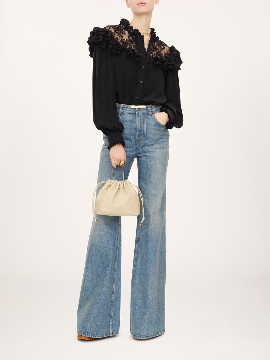 Small Chlo&eacute; Icons shoulder bag with chain in soft leather - 7