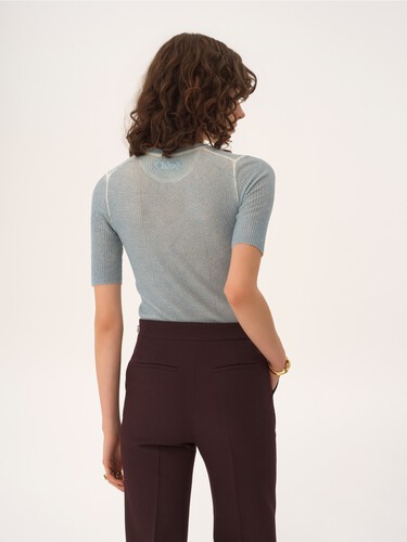Short-sleeve sweater in a merino wool knit - 5