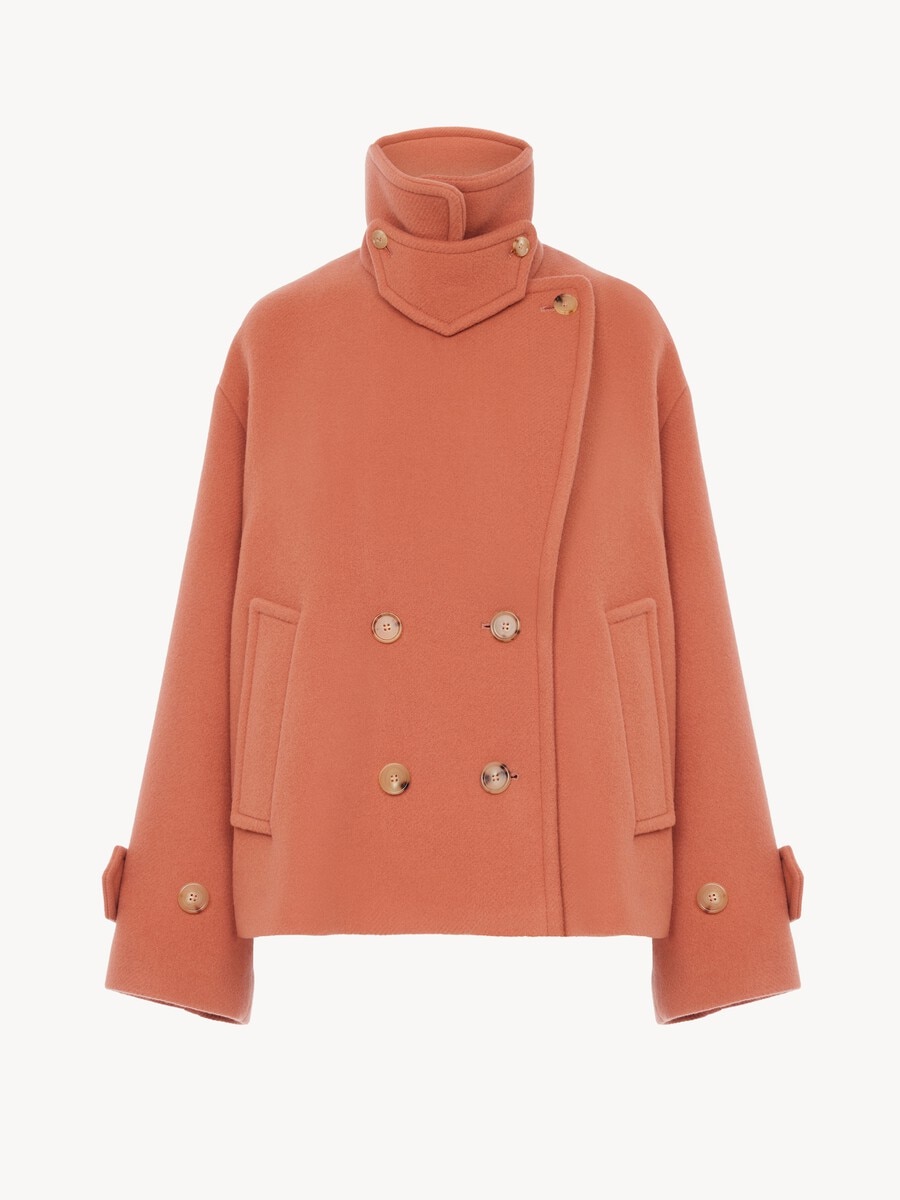 Oversized short coat in wool - 2