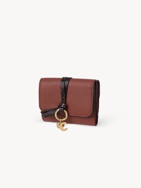 Small Alphabet tri-fold in grained leather