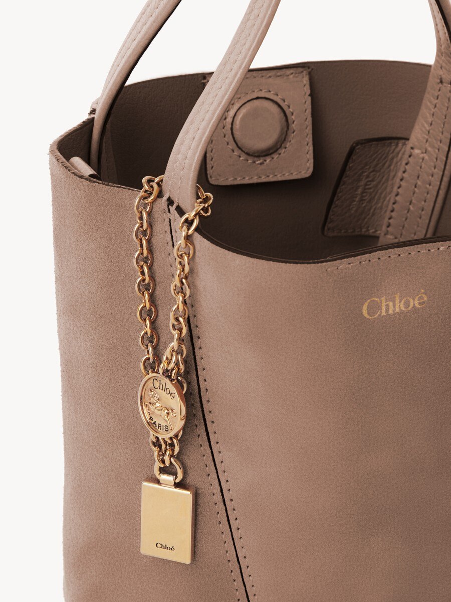 Small Chlo&eacute; Spin tote bag in suede leather - 7
