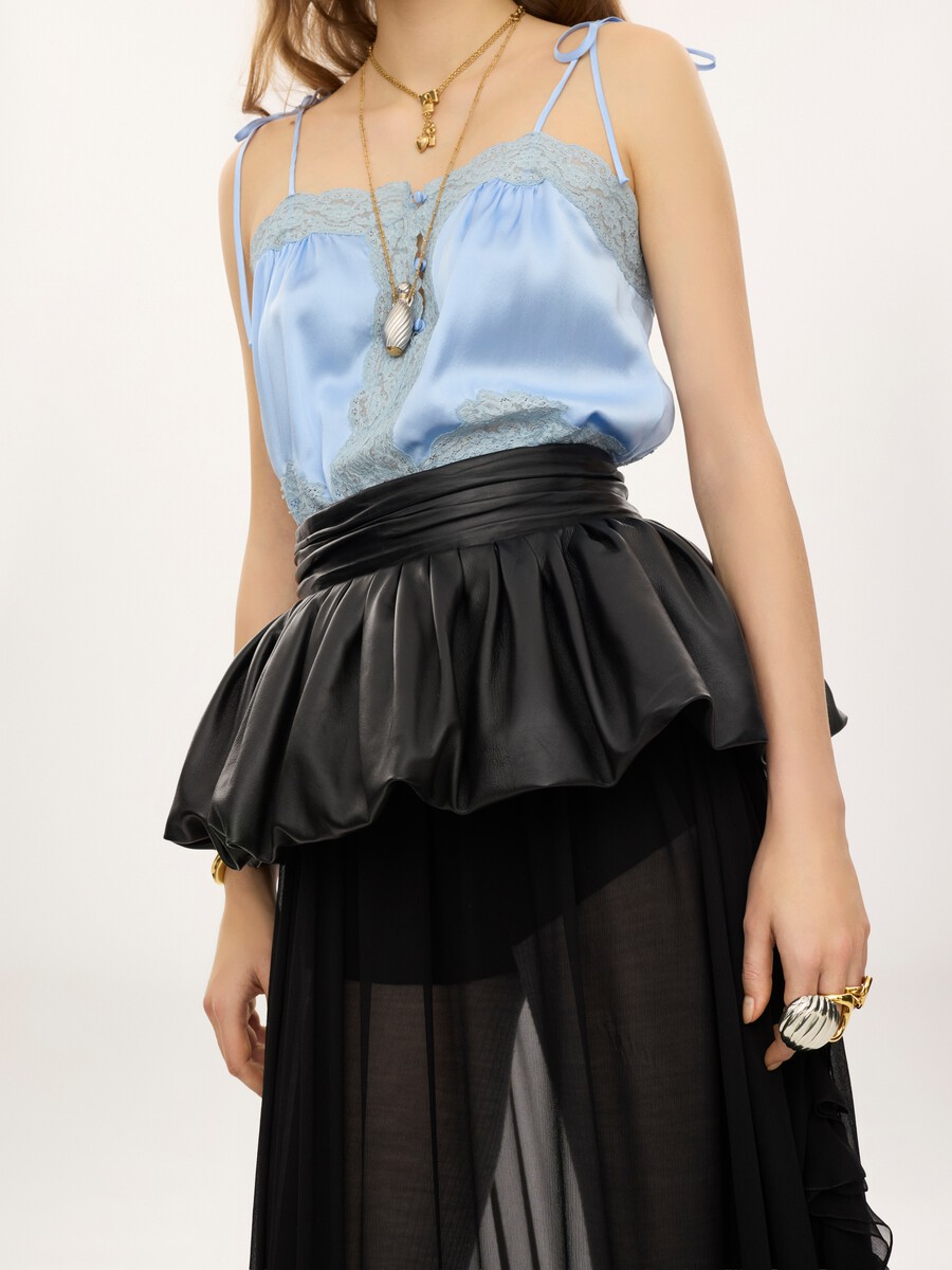 Peplum belt in leather - 5