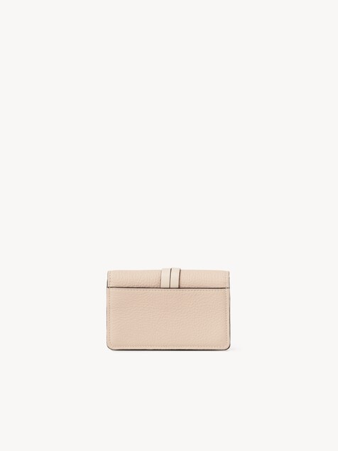 Alphabet card holder in grained leather