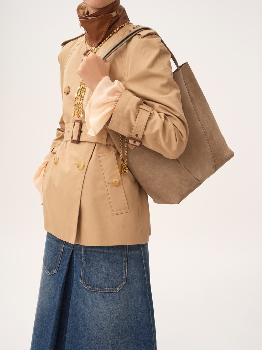 Chlo&eacute; Spin tote bag in suede leather - 4