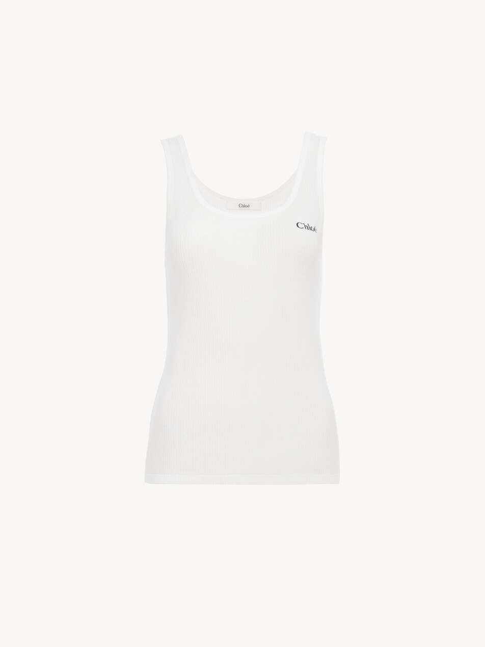 Logo tank top in jersey