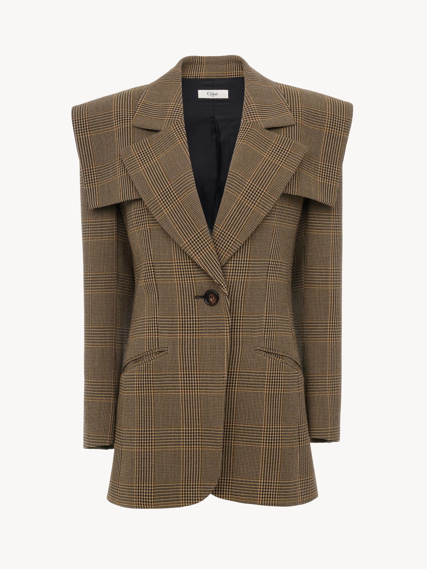 Lavalli&egrave;re shirt in check cotton & cupro - 1